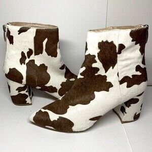 Steve Madden Neven-C Calf Hair Cow Print Boots Size 5.5